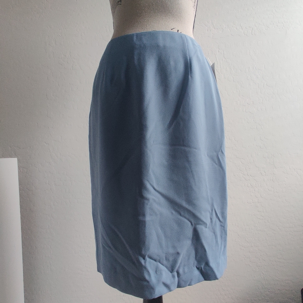 🆕 Amanda Smith Sky Blue business casual office work Midi Pencil Skirt_10